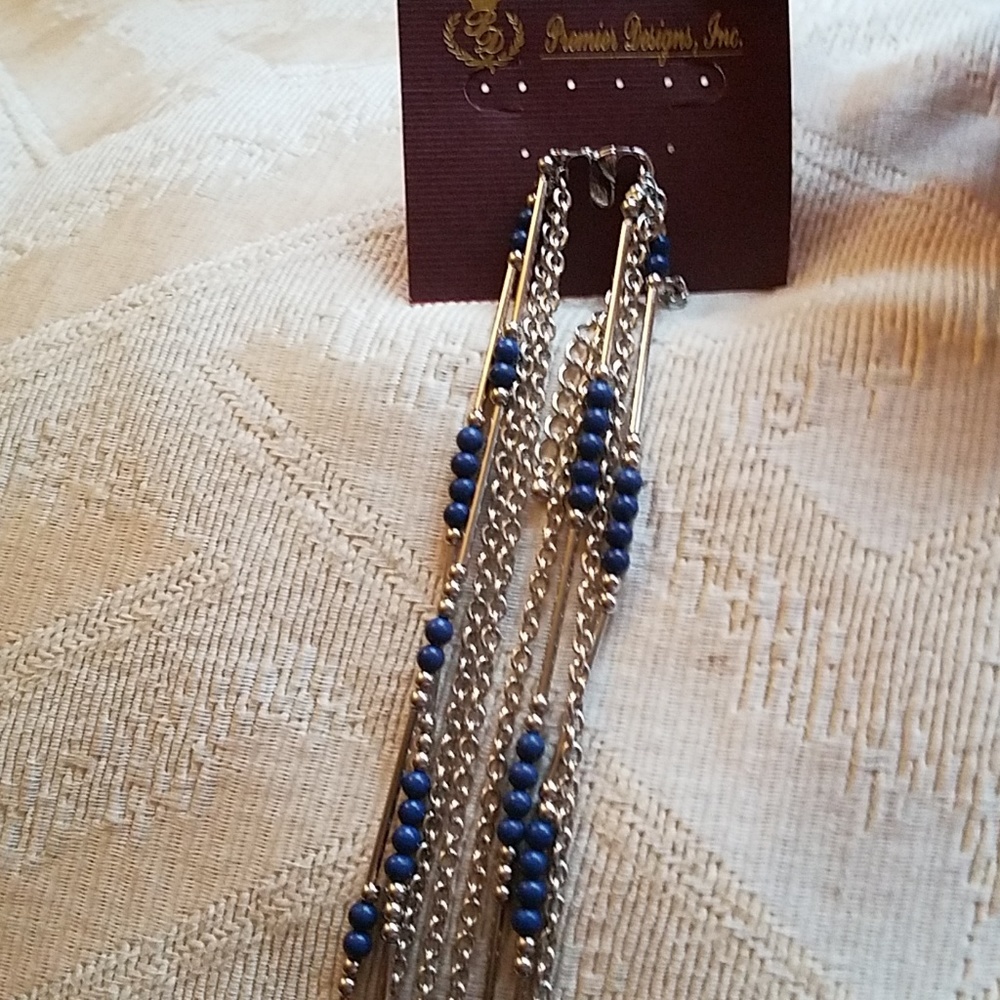Long four strand true blue premier designs neclace